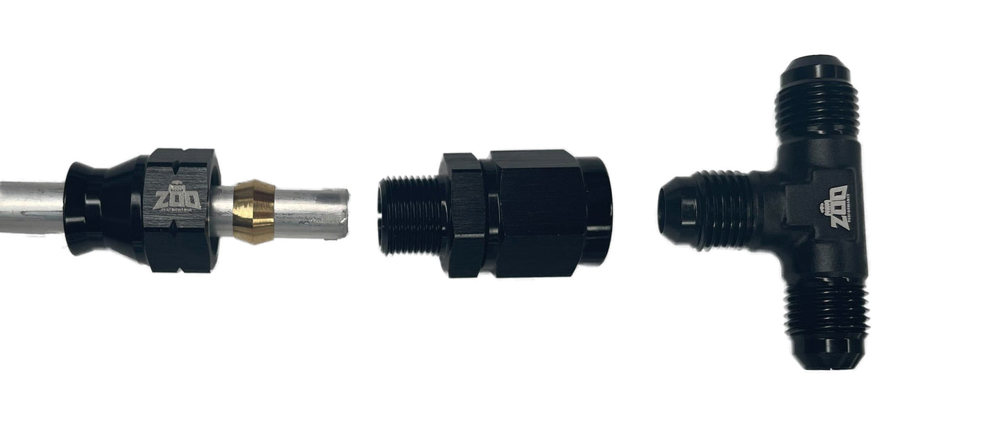 600 Series Hardline 45 Deg Female AN Hose Fitting