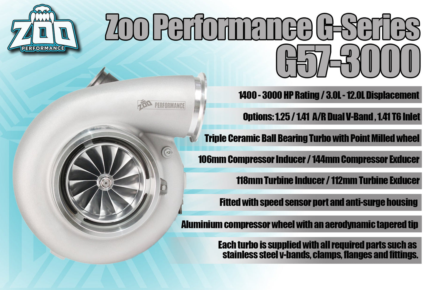 G57-3000HP Series 106mm Turbo